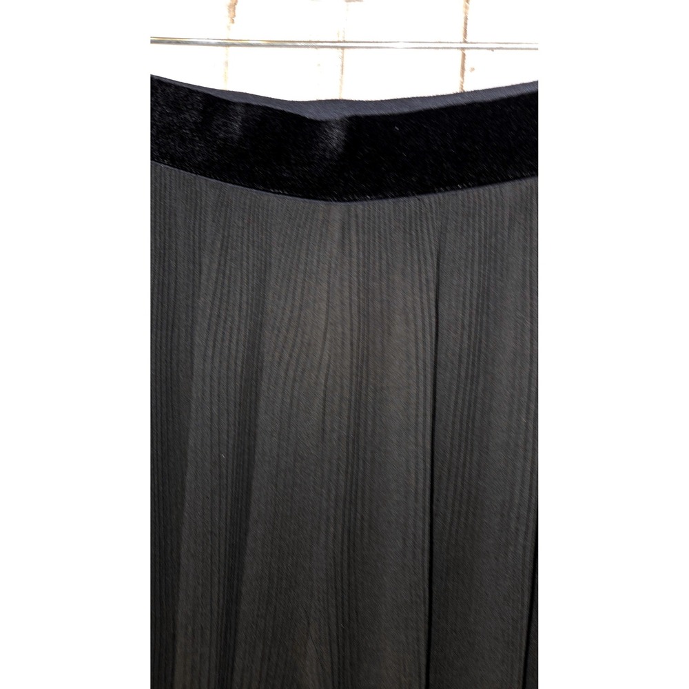 ZARA size L Pleated Wide-leg Pants Pull-On Lightweight Flowy Crinkle - Picture 3 of 5